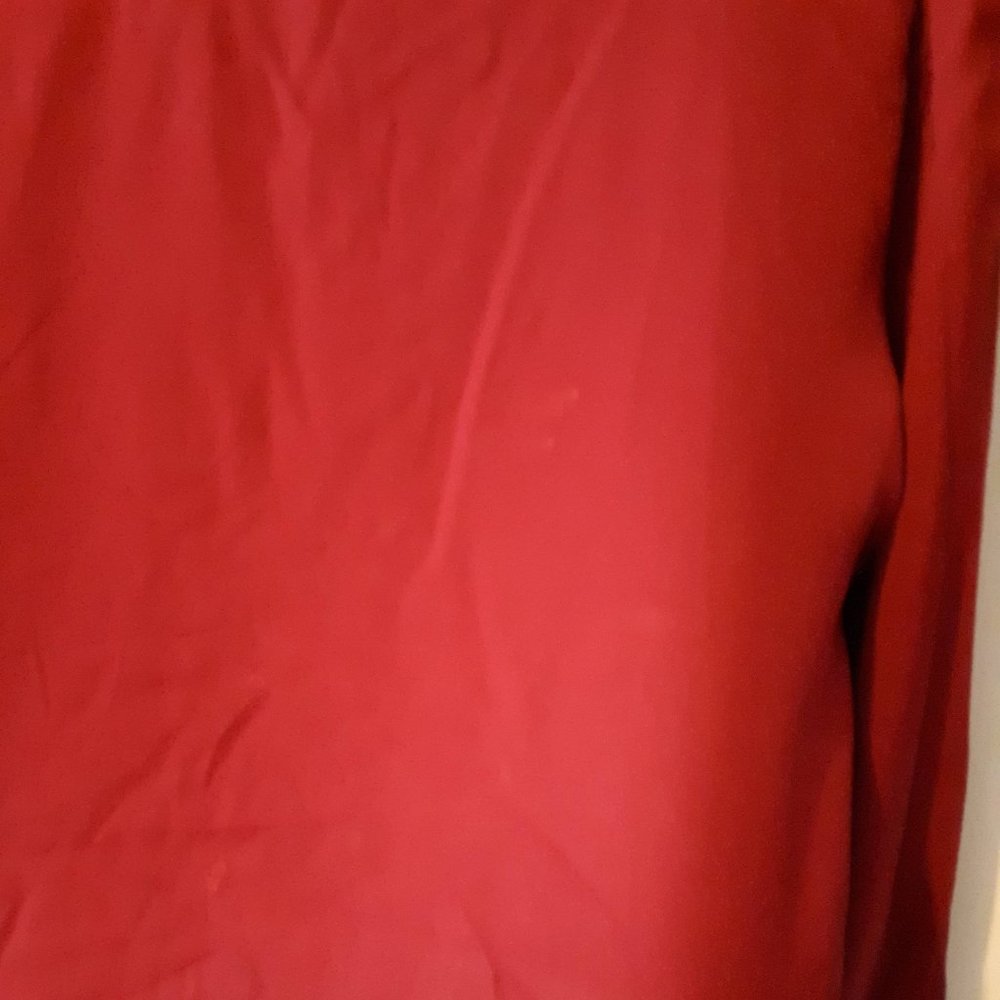 Zara burgundy & black lace-like accent blouse top - Picture 12 of 12